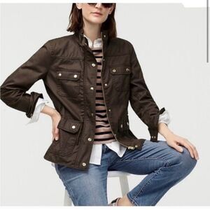 J. Crew‎ Black Label Downtown Field Utility Chore Jacket Wax Coated Army Green S